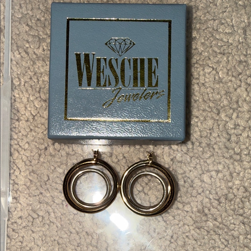 Wesc Gold Double Ring Hoop Earrings